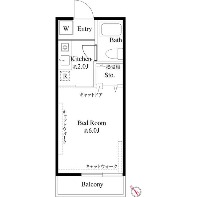 ハイツルミエール(1K/2階)の間取り写真