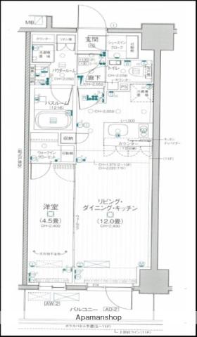 デュオステージ関内II 7階階 間取り