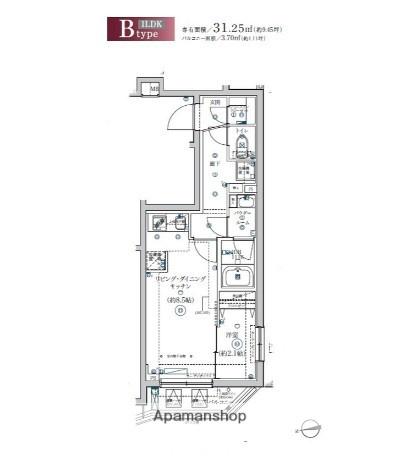SQUARE CITY NAKAMAGOME(1LDK/2階)の間取り写真