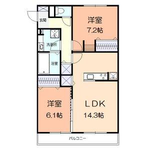 ラ・ルーチェ湘南(2LDK/2階)の間取り写真