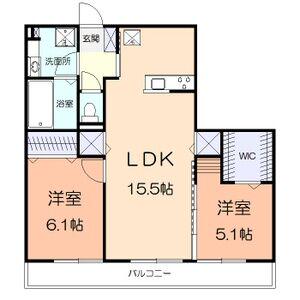 ラ・ルーチェ湘南(2LDK/2階)の間取り写真