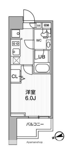 ALTERNA南大井(1K/5階)の間取り写真