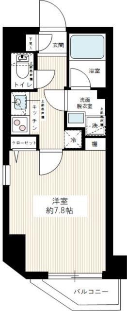 MAXIV糀谷(1K/4階)の間取り写真