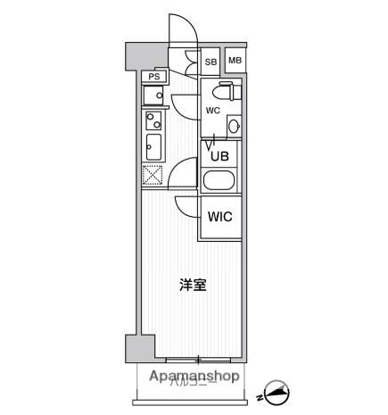 GENOVIA蒲田IISKYGARDEN(1K/3階)の間取り写真