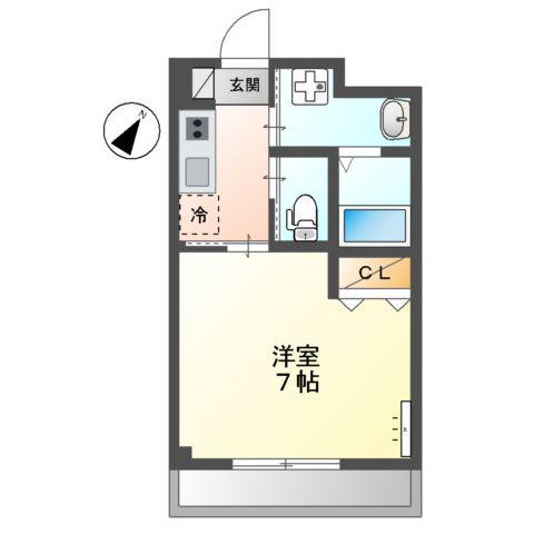 OAK TREE (1K/2階)の間取り写真