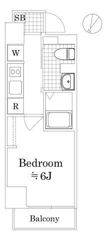 AZEST阪東橋(1K/7階)の間取り写真