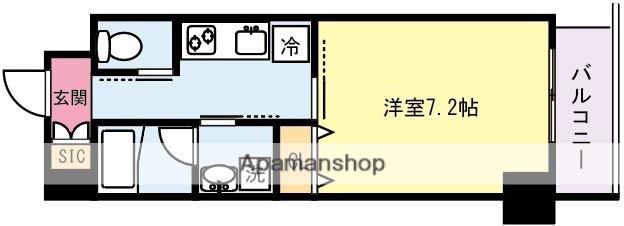 ルミエール大師(1K/1階)の間取り写真