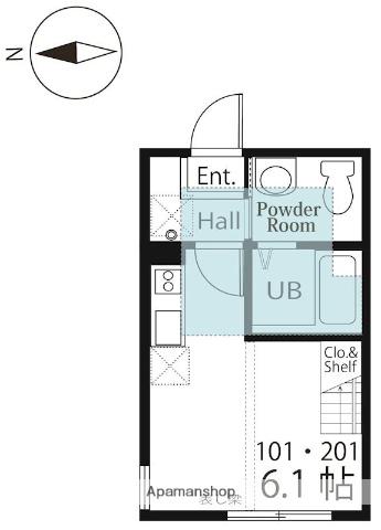 ハーミットクラブハウスMJK戸塚(ワンルーム/1階)の間取り写真