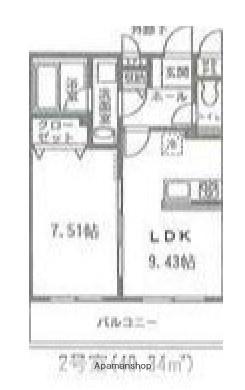 グランド-ル青葉(1LDK/4階)の間取り写真