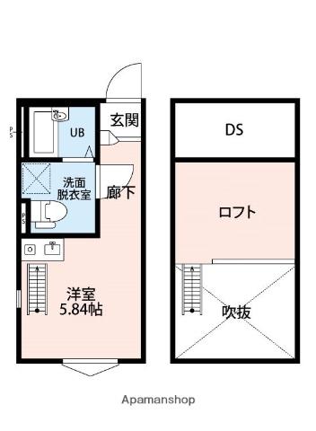 プランドール西鶴間(ワンルーム/1階)の間取り写真