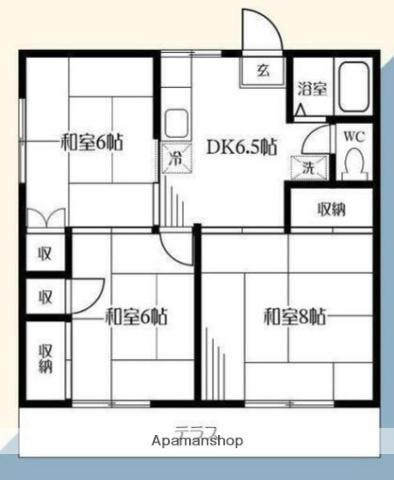 エステートピア(3DK/1階)の間取り写真