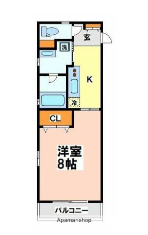 ステュディオラグリシーヌ(1K/3階)の間取り写真