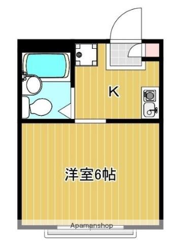 プレステージ下倉田Ⅱ(1K/2階)の間取り写真