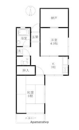 コーポ滝沢(2K/2階)の間取り写真