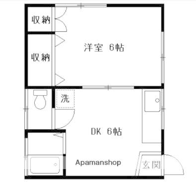 星川アパート(1DK/2階)の間取り写真