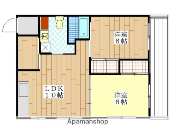 藤沢第一SKビル(2LDK/2階)の間取り写真