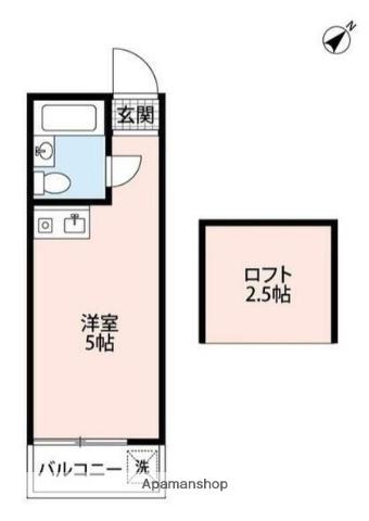 パークハウス(ワンルーム/1階)の間取り写真
