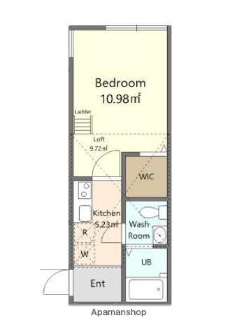 アンダンテ鶴ヶ峰(1K/1階)の間取り写真