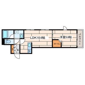 ペアパーク新城(1LDK/2階)の間取り写真