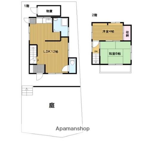 横須賀線 逗子駅 バス乗車時間：10分 小坪・小坪海岸バス停で下車 徒歩3分 2階建 築54年(2LDK)の間取り写真