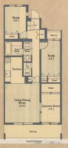 ベルヴィ能見台A棟(3LDK/1階)の間取り写真