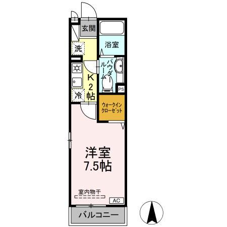 ダイワハウス(1K/2階)の間取り写真