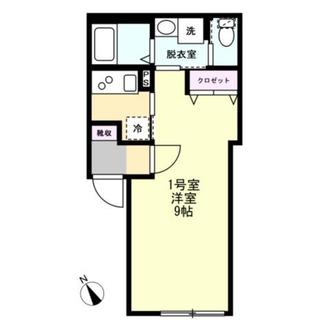 ベイルームステラ稲田堤(1K/1階)の間取り写真