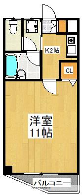 イデアーレ鶴川(1K/1階)の間取り写真