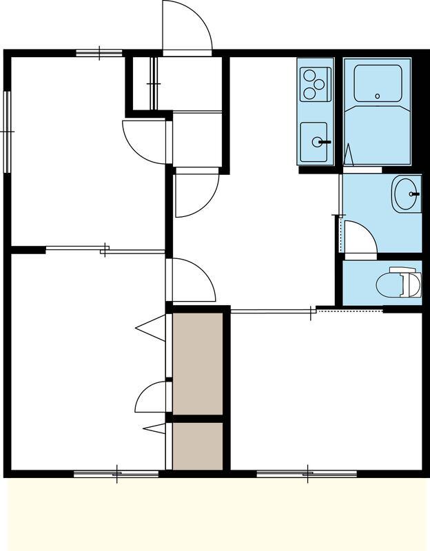 横浜線 町田駅 バス乗車時間：5分 市民病院前バス停で下車 徒歩7分 2階建 築25年(3DK/1階)の間取り写真