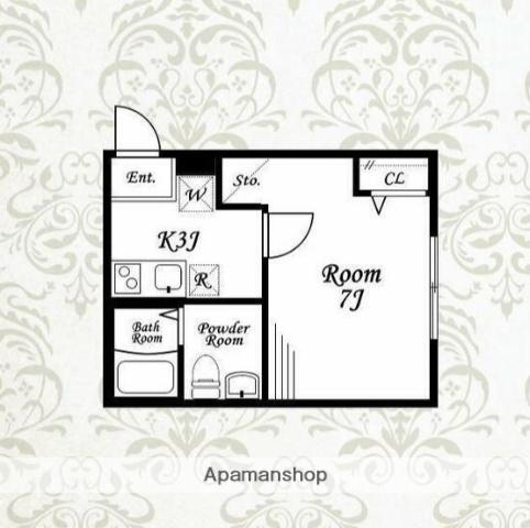 ミネット桜ヶ丘(1K/2階)の間取り写真