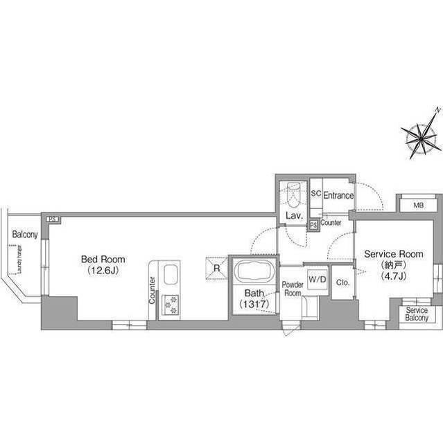 コンフォリア・リヴ関内(ワンルーム/4階)の間取り写真