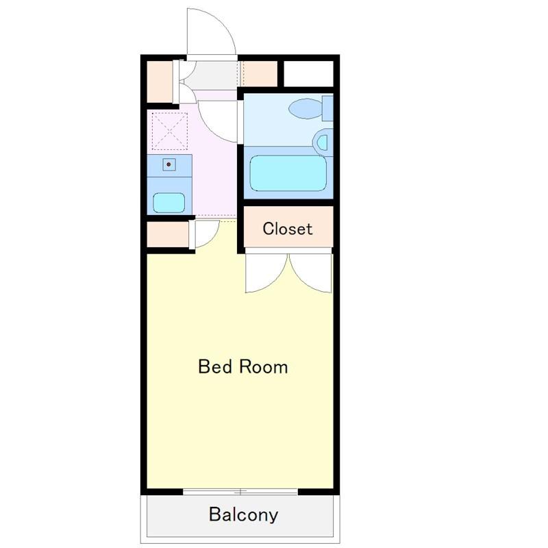 モナークマンション海老名壱番館(ワンルーム/2階)の間取り写真
