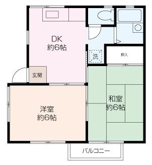 スカイコーポ(2DK/2階)の間取り写真