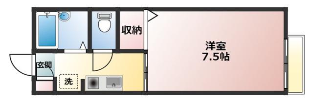 ウィル・ユー(1K/1階)の間取り写真