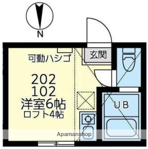 ユナイト末吉レンツブルグ(ワンルーム/1階)の間取り写真