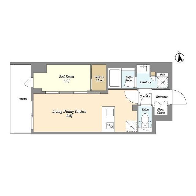 AIFLAT品川戸越パークサイド(1LDK/1階)の間取り写真