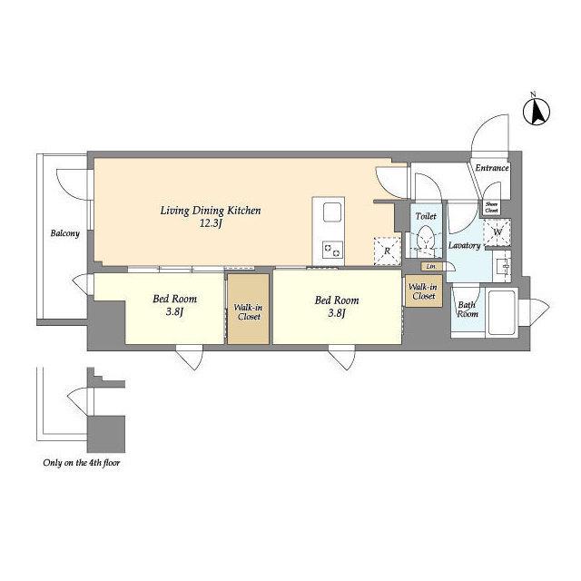 AIFLAT品川戸越パークサイド(2LDK/2階)の間取り写真