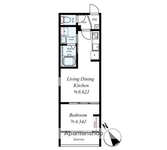 GRADUS上溝Ⅱ(1LDK/3階)の間取り写真