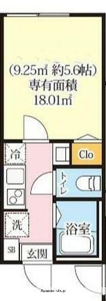 グリーンリヴィアS(ワンルーム/3階)の間取り写真