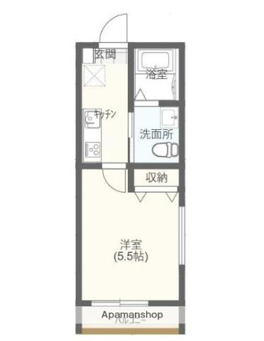 PRECIOUS LIFE六浦(1K/1階)の間取り写真