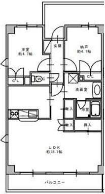 メゾンアイ(2LDK/4階)の間取り写真