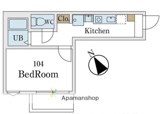 LINKS YOKOHAMA SASABORI(1K/1階)の間取り写真
