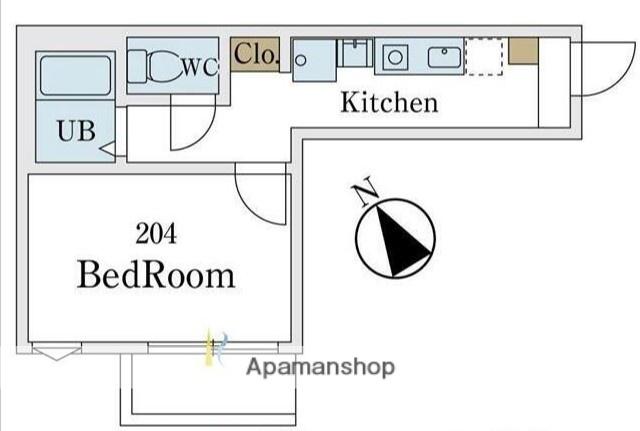 LINKS YOKOHAMA SASABORI(1K/2階)の間取り写真