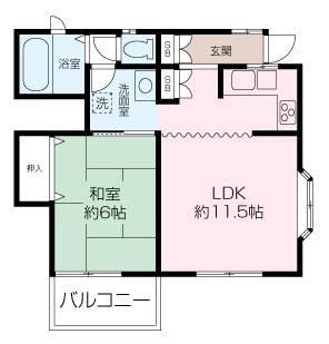 岩﨑アパート(1LDK/2階)の間取り写真