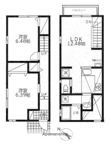 ロータス梅林(2LDK)の間取り写真