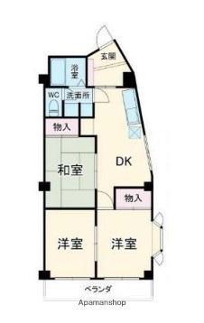 オーク二葉ビル(3DK/3階)の間取り写真