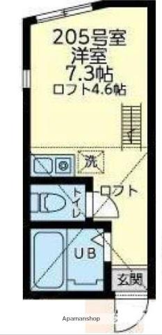 ユナイト横浜カッシーナ(ワンルーム/2階)の間取り写真