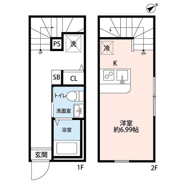 S-HARBAR LAGOON上永谷(ワンルーム/2階)の間取り写真