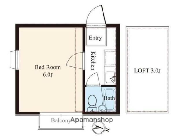 テラスハイジ(1K/1階)の間取り写真