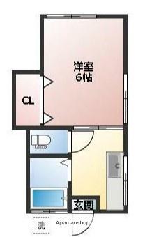 中野コーポ(1K/1階)の間取り写真